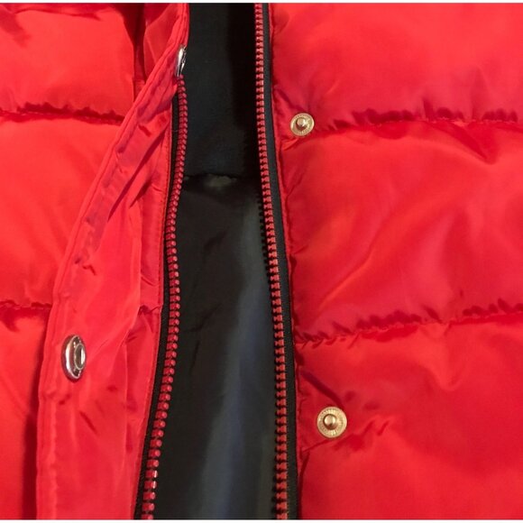 Tommy Hilfiger Womens Red Puffer Jacket Removable Hood XS 100% Polyester NEW - Picture 2 of 16
